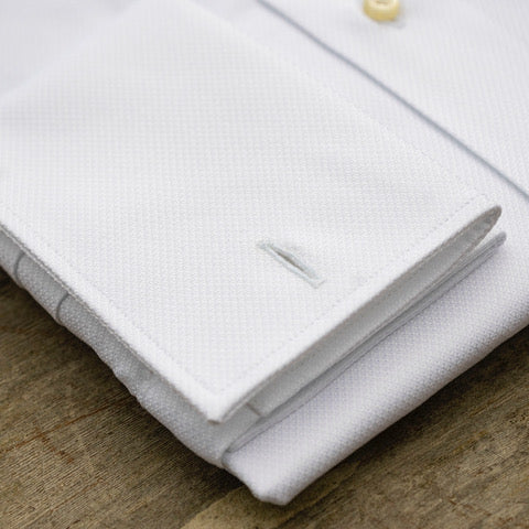 Hagen Formal Hybrid Shirt in a White Dobby