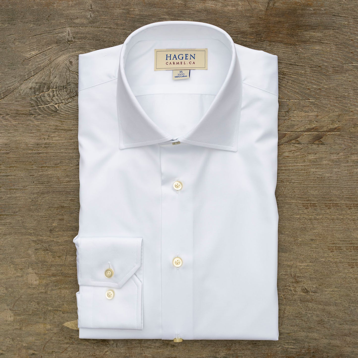Hagen Dress Shirt in a White Fine Twill