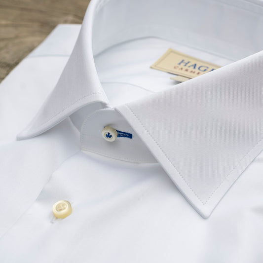 Hagen Dress Shirt in a White Fine Twill