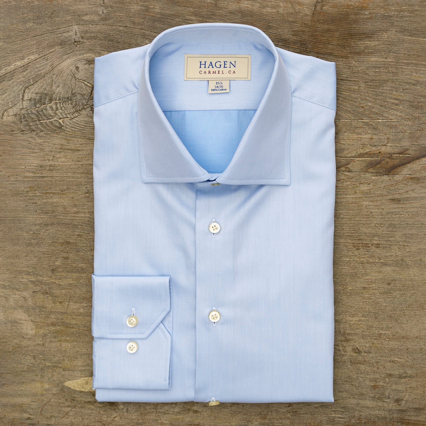 Hagen Dress Shirt in a Blue Fine Twill