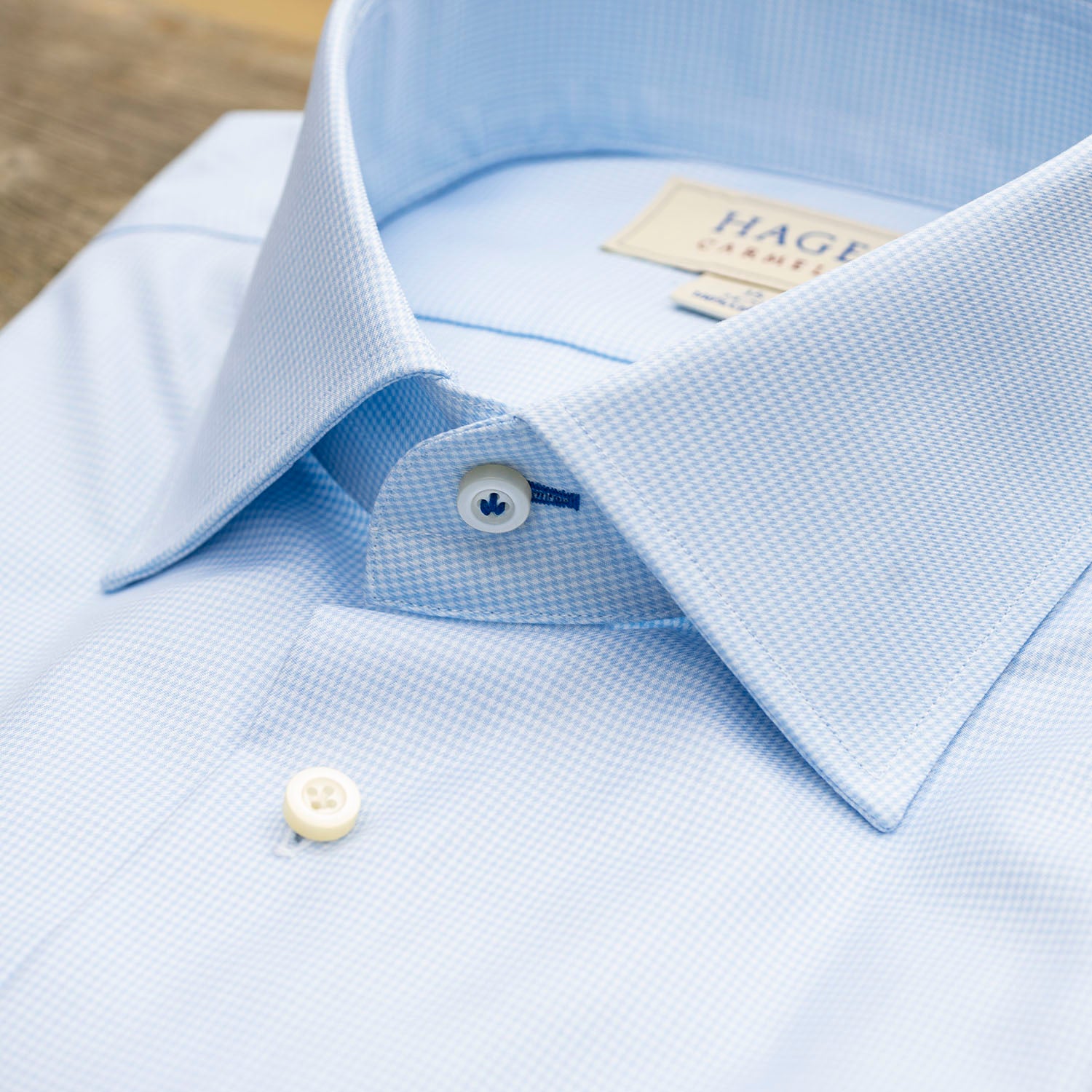 Hagen Dress Shirt in a Blue Houndstooth MK CLOTHING Hagen Dress Shirt in a Blue Houndstooth MK CLOTHING