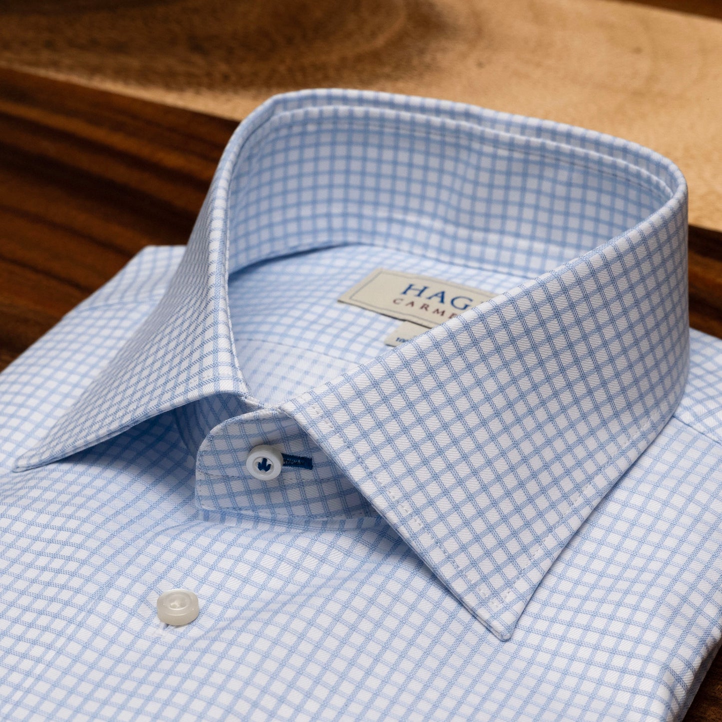 Hagen Dress Shirt in a Blue Graph Check