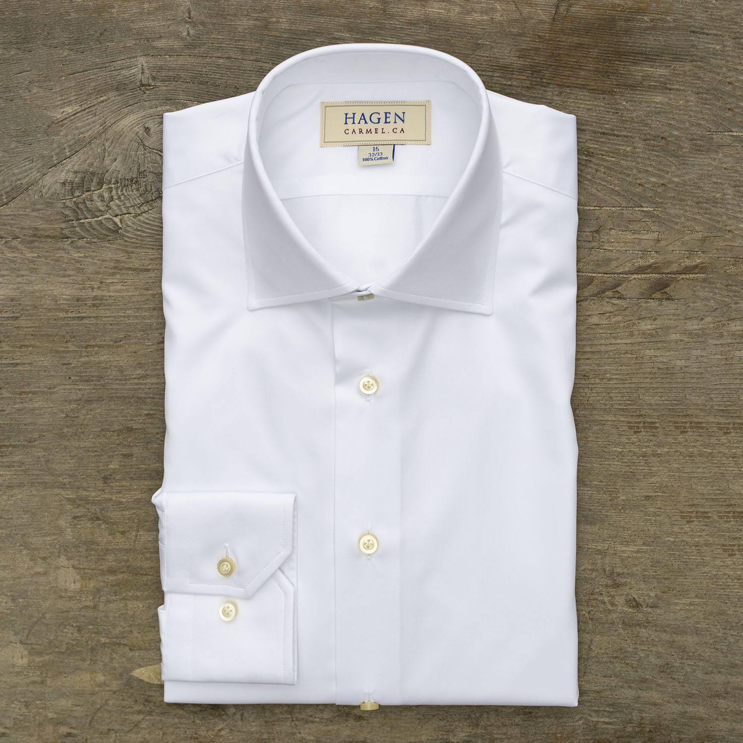 Hagen Dress Shirt in a White Fine Twill - MK Clothing