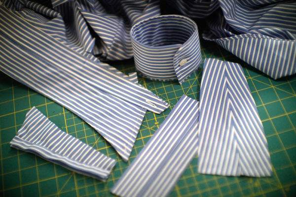 Custom dress shirt swatches at MK Clothing in Burlington, Vermont