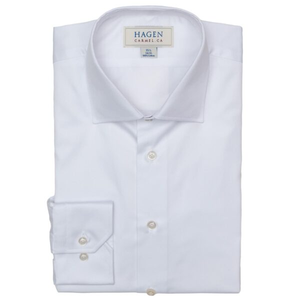 Hagen Dress Shirt in a White Fine Twill