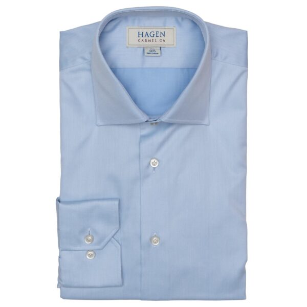 Hagen Dress Shirt in a Blue Fine Twill