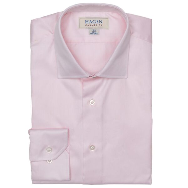 Hagen Dress Shirt in a Pink Fine Twill